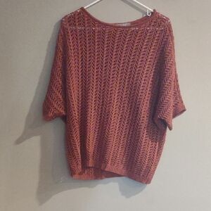 Marled Women's‎ Large Short Sleeve Brick Knit Top